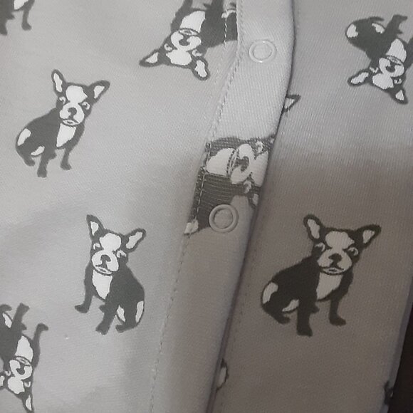 NEWBORN ONE PIECE, FOOTIE,  BULL DOG PRINT - Picture 5 of 6